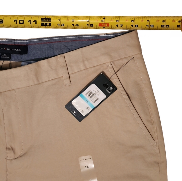 Women's Tommy Hilfiger Khaki 9" Hollywood Chino Shorts Size 16 - Picture 5 of 14